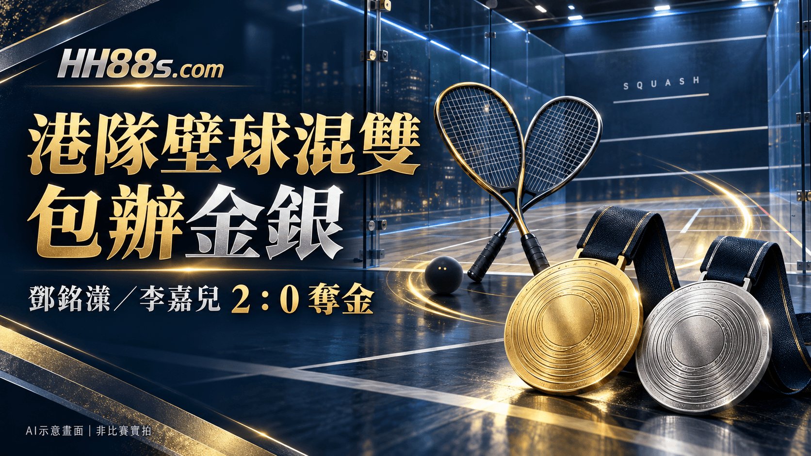 港隊壁球混雙包辦金銀|鄧銘漮李嘉兒2:0奪金